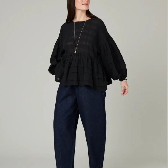 Beyond Nine Simone Black Cotton Top, Size L/XL - Picture 7 of 13